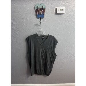 Jos A Bank Traveler Mens Merino Wool  V-Neck Pullover Sweater Vest Gray Size XXL